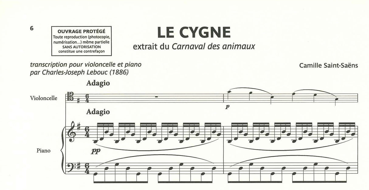Saint-Saens, Cygne (Lebouc) (Durand)