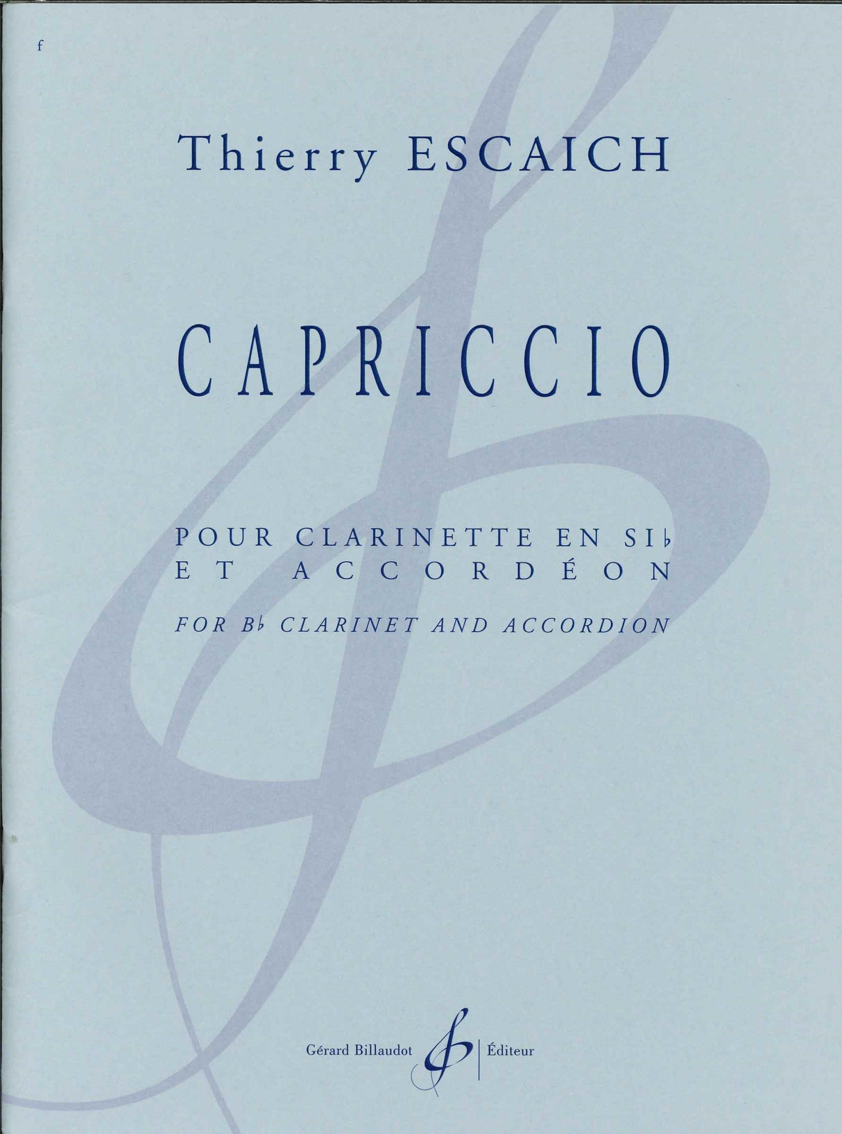 Escaich, Capriccio (BbCl,Accdn) (Billaudot)