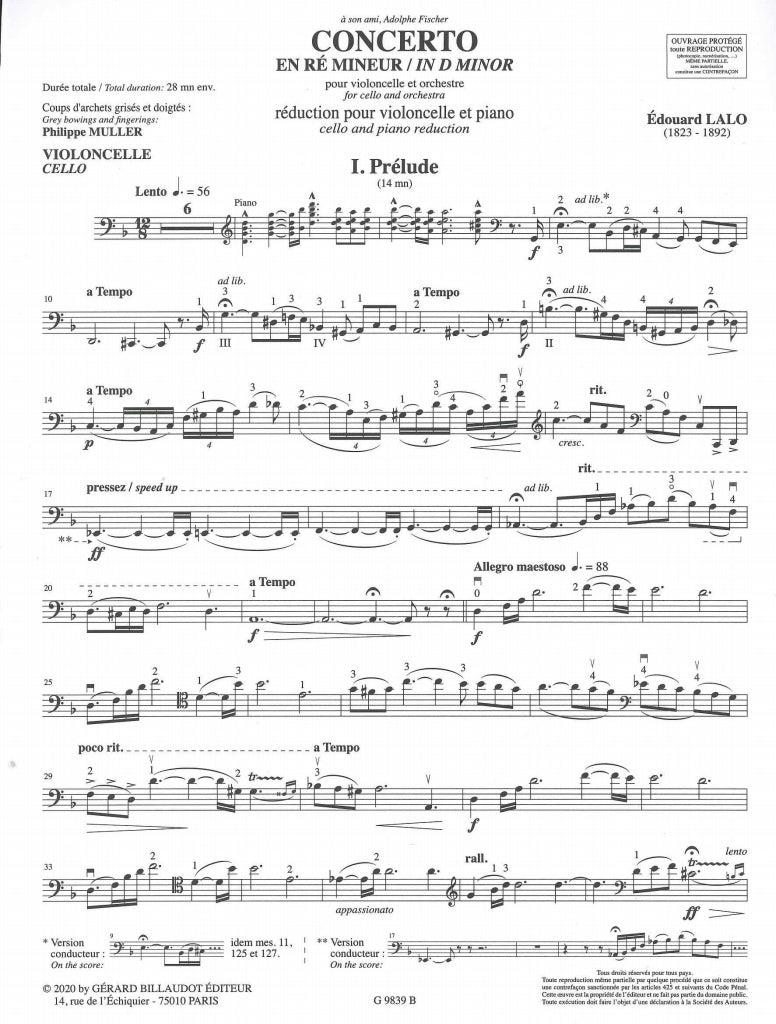 Lalo, Concerto in d minor (Billaudot)