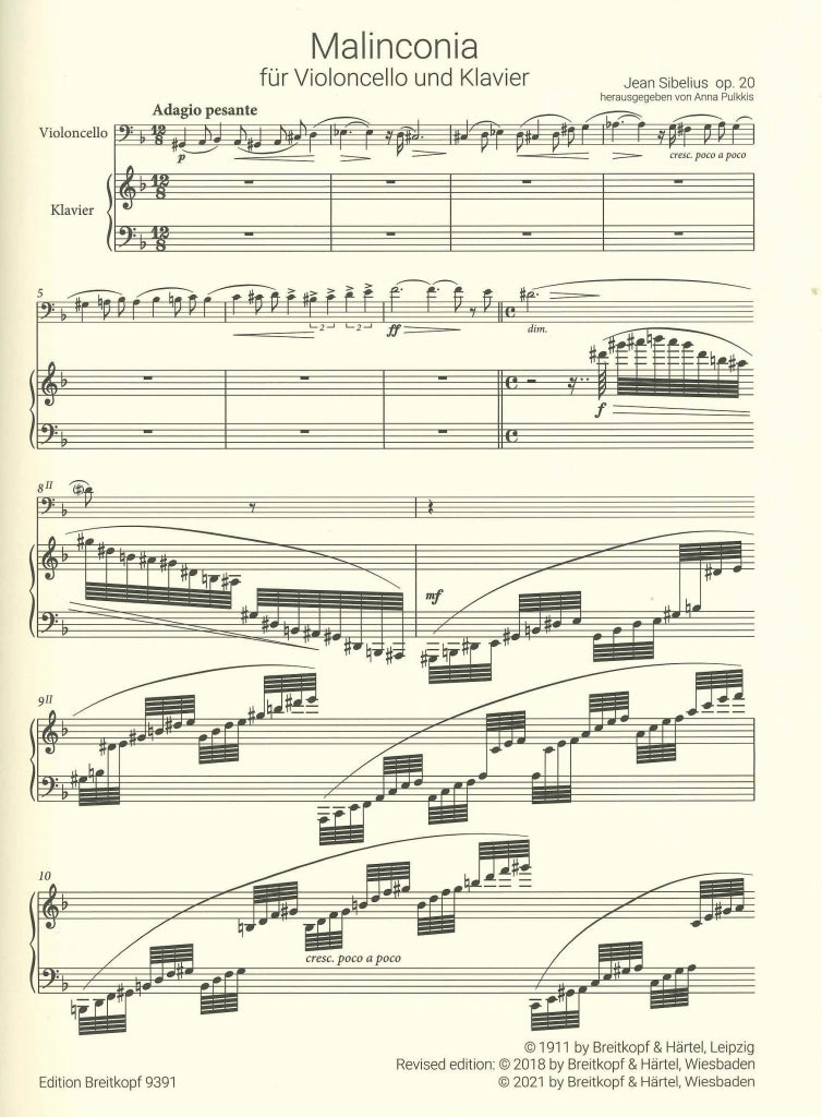 Sibelius, Malinconia op. 20 (Pulkkis) (Breitkopf)