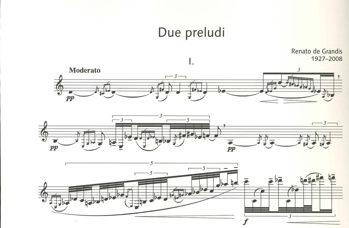De Grandis, 2 Preludes (Cl Solo) (Schott)