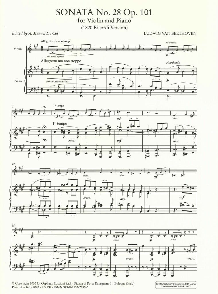 Beethoven, Sonata No. 28 op. 101 (Ut Orpheus)