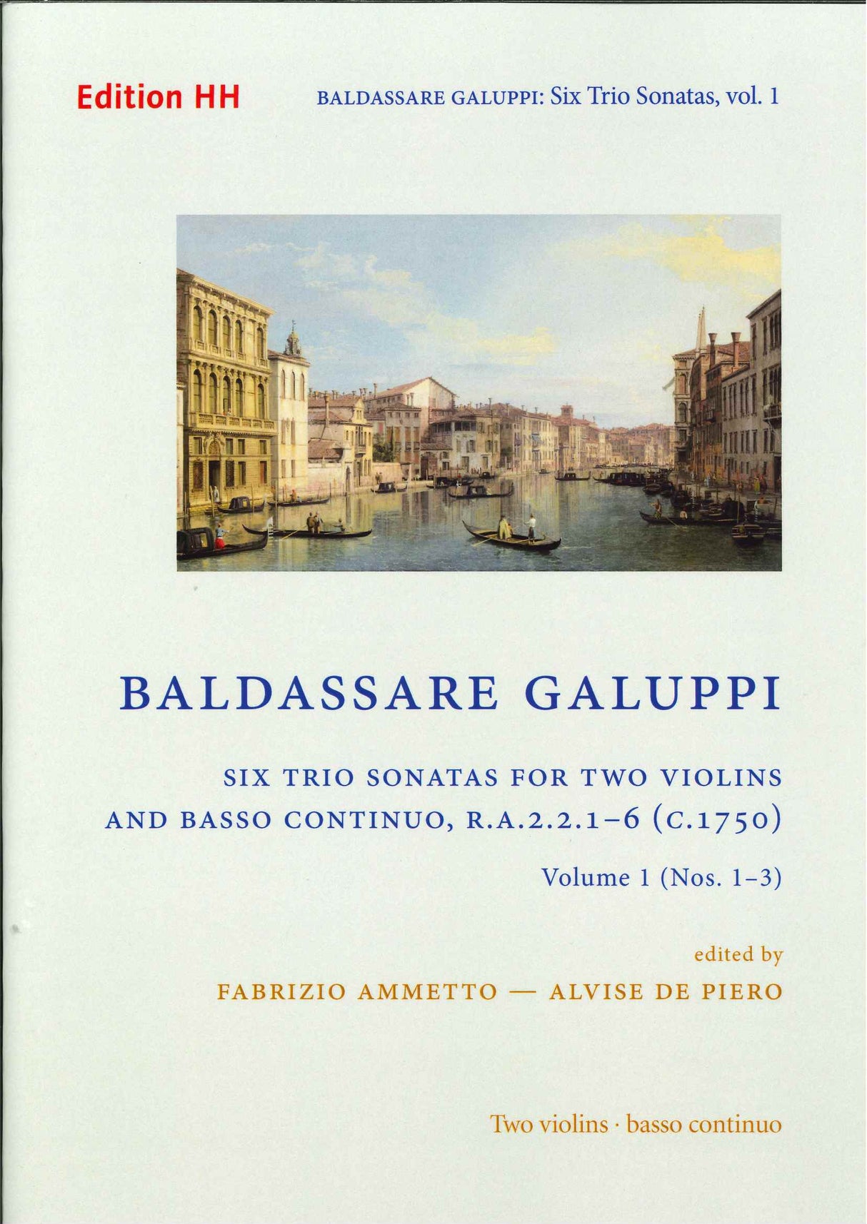 Galuppi, 6 Trio Sonatas, 1: No. 1-3 (Edition HH)