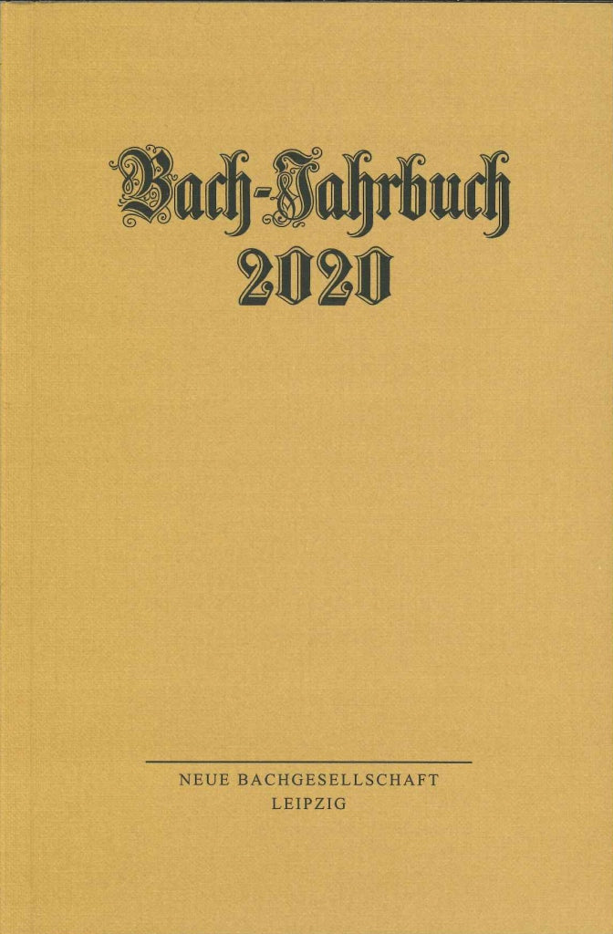 Wollny, Bach-Jahrbuch 106. Jahrgang 2020 (Evangelische Verlagsanstalt)