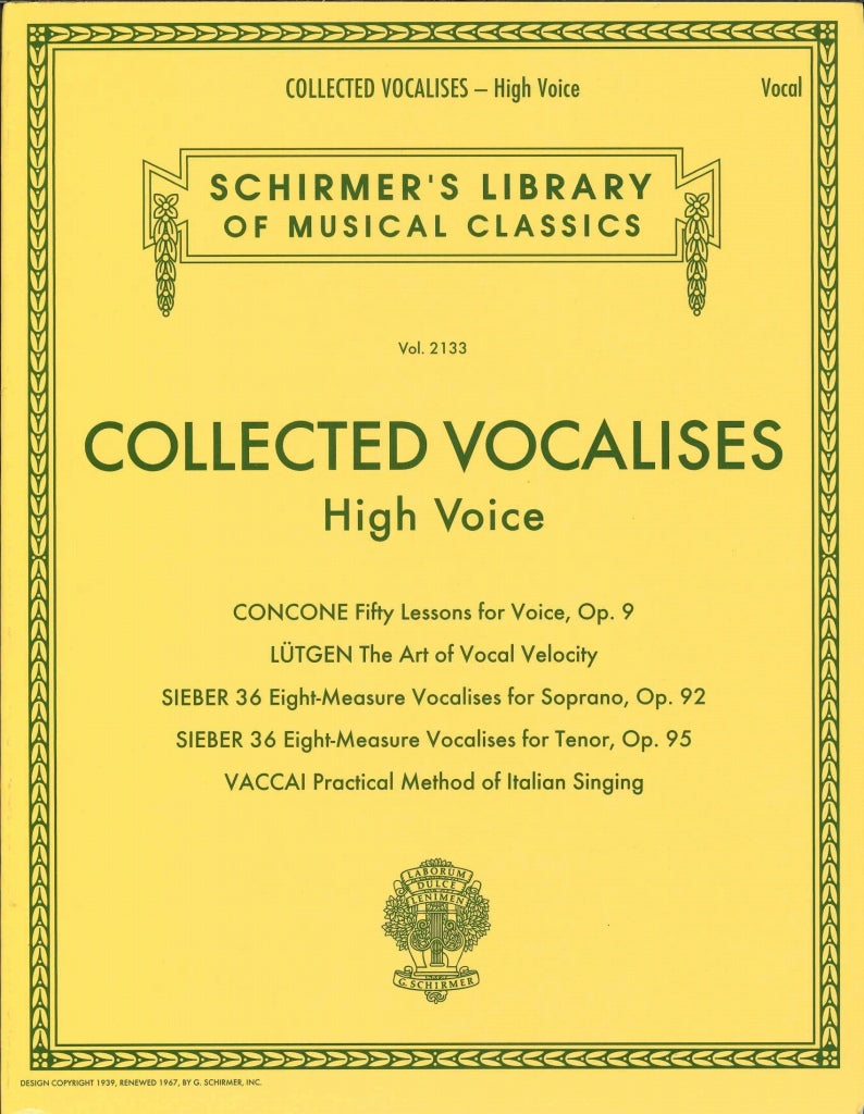Collected Vocalises: High Voice (G.Schirmer)