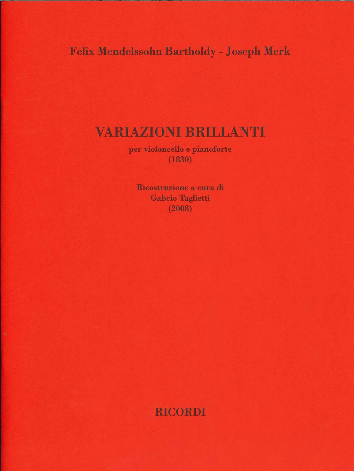 Mendelssohn, Variazioni brillanti (1830) (Ricordi)