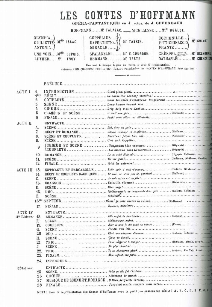 Offenbach, Tales of Hoffmann Full Score (Luck's Music)