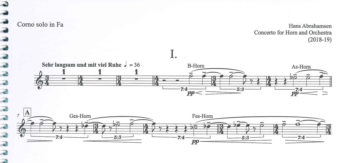 Abrahamsen, Concerto for Horn: Solo part (W.Hansen)