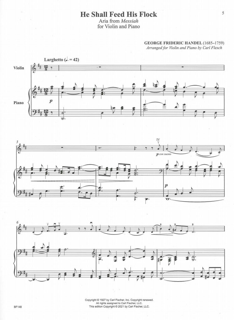 Handel, 6 Arrangements (Flesch) (Carl Fischer)