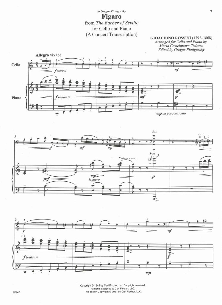 Castelnuovo-Tedesco, 2 Arrangements (Carl Fischer)