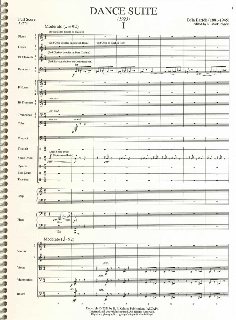 Bartok, Dance Suite: Full Score (E.F.Kalmus)