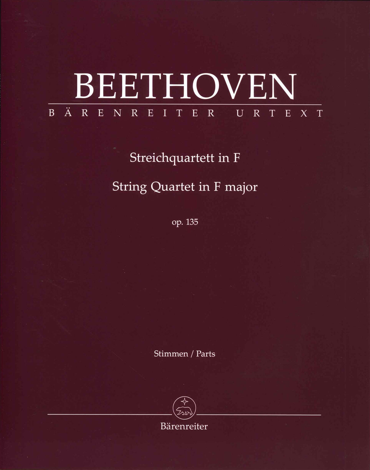 Beethoven, String Quartet op. 135 (Barenreiter)