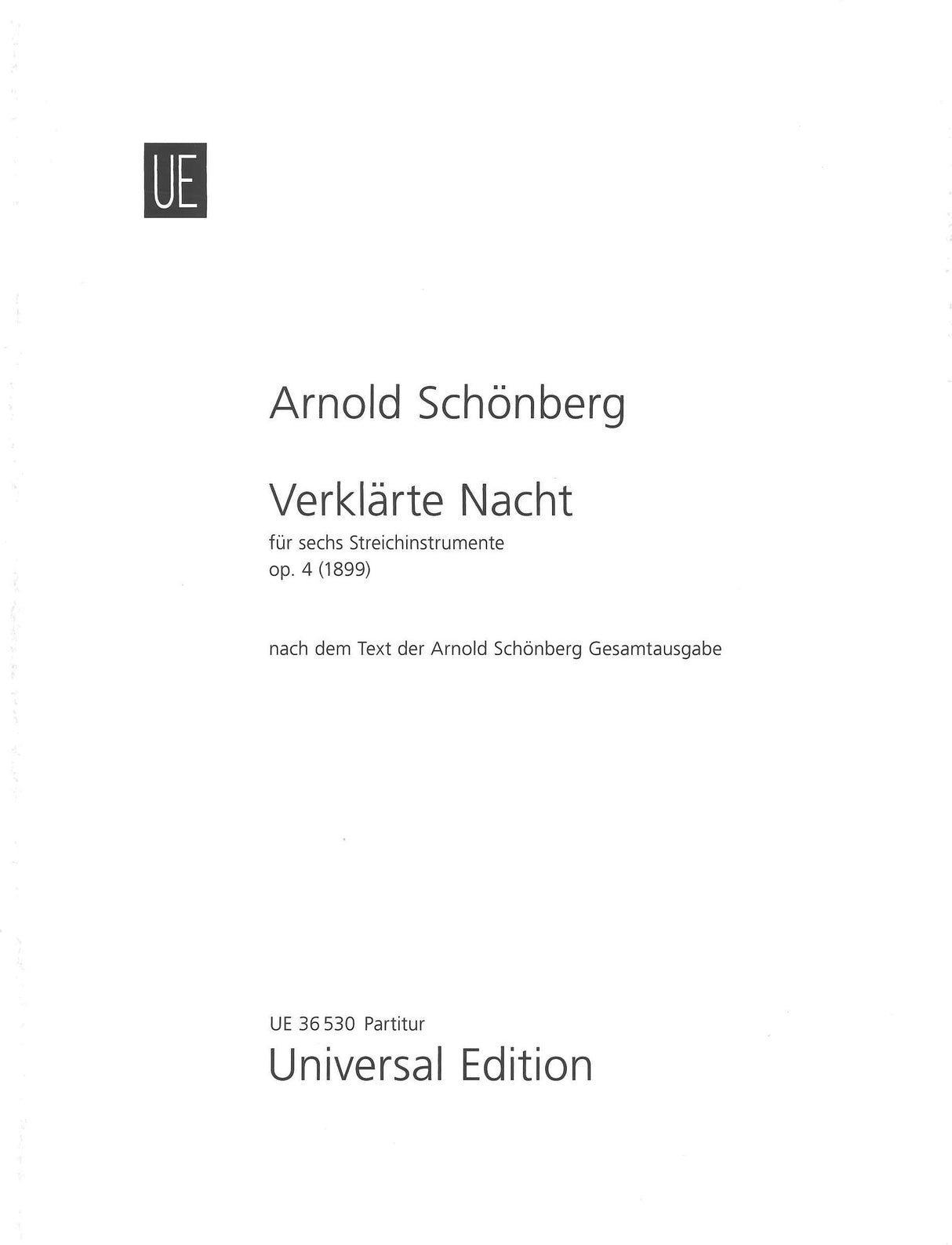 Schonberg, Verklarte Nacht op. 4 (Sextet (Universal)