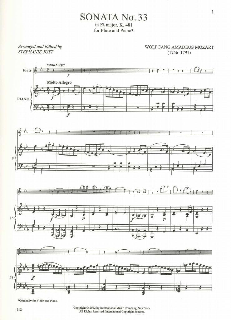 Mozart, Sonata KV 481 in Eb (Fl,Pf) (IMC)