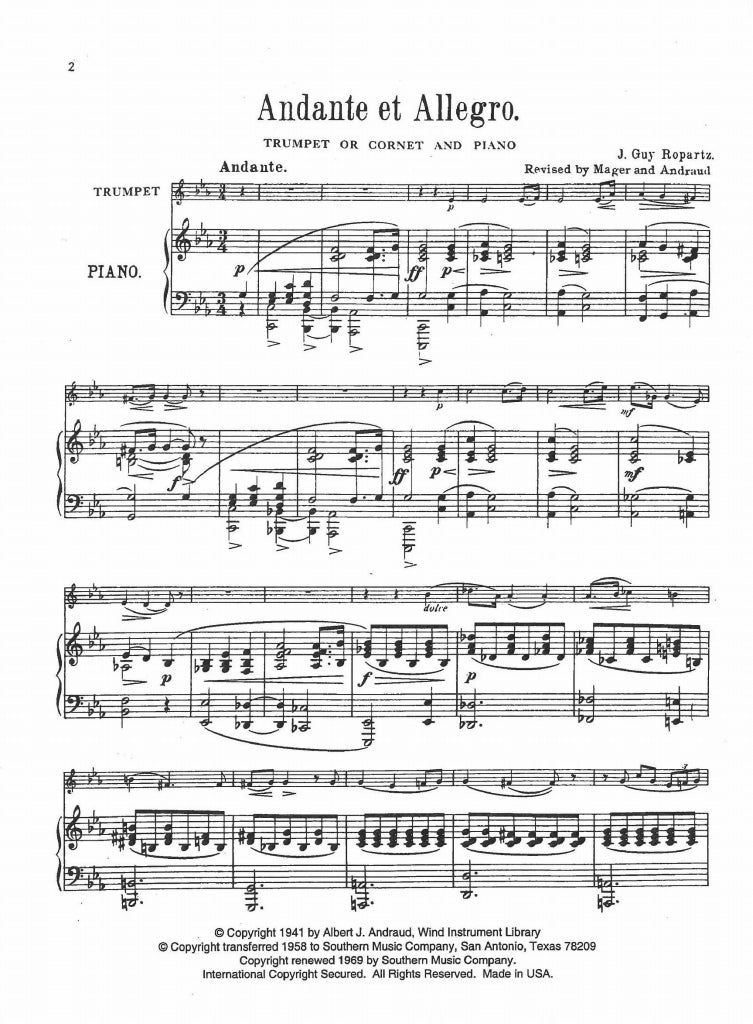 Ropartz, Andante et Allegro (Southern)