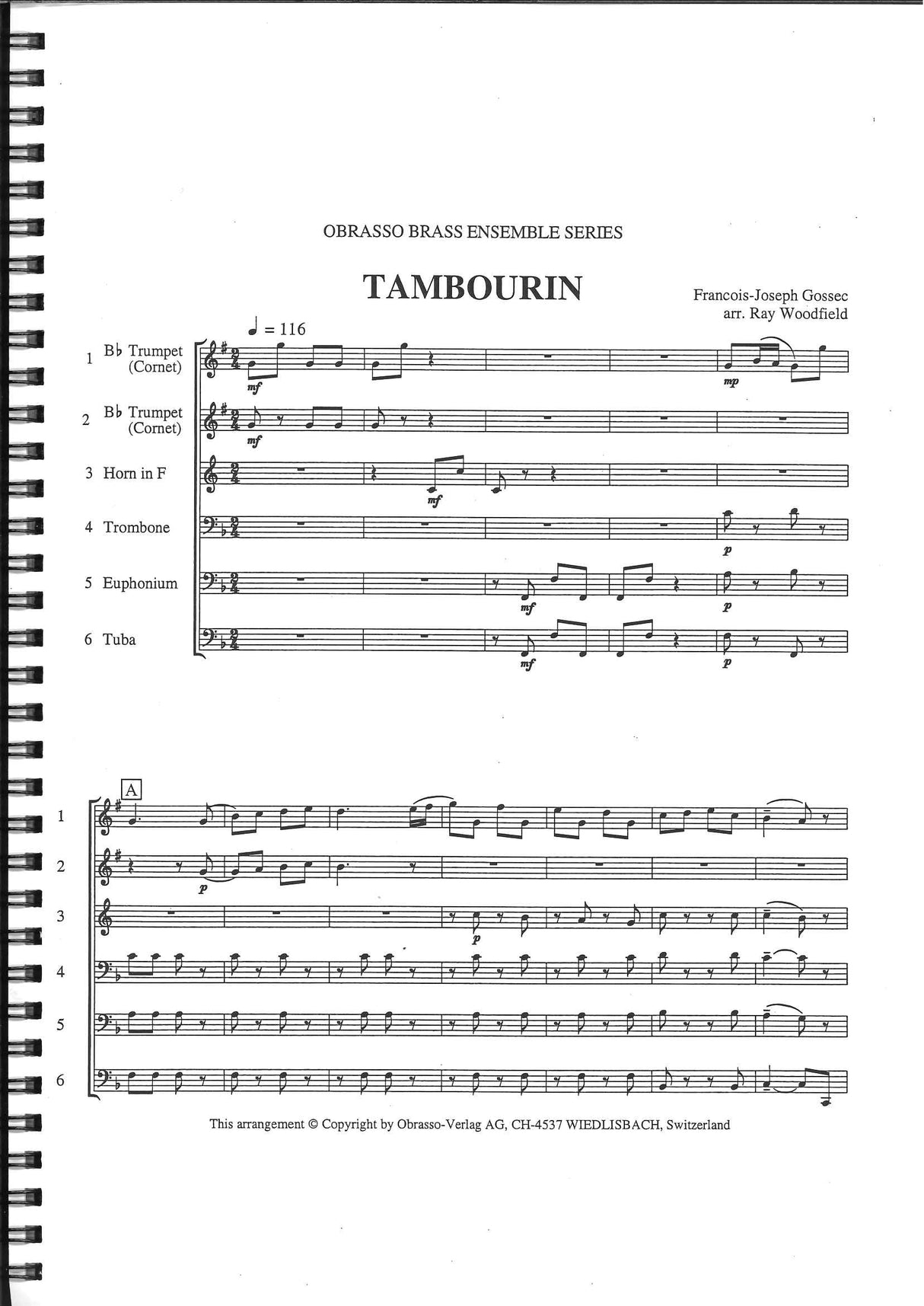 Gossec, Tambourin (Sextet) (Obrasso)