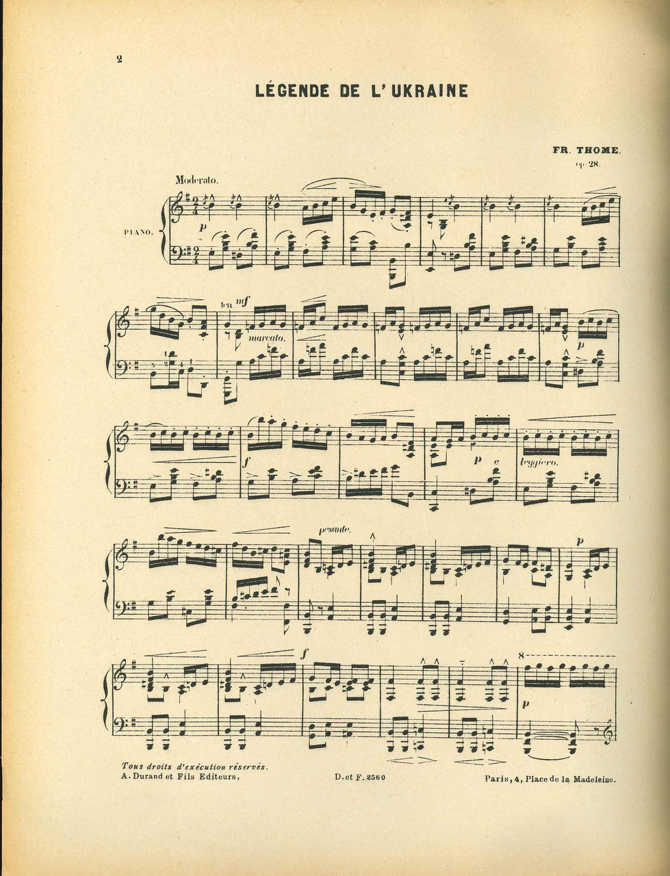 Thome, Legende de l'Ukraine op. 28 (Durand)