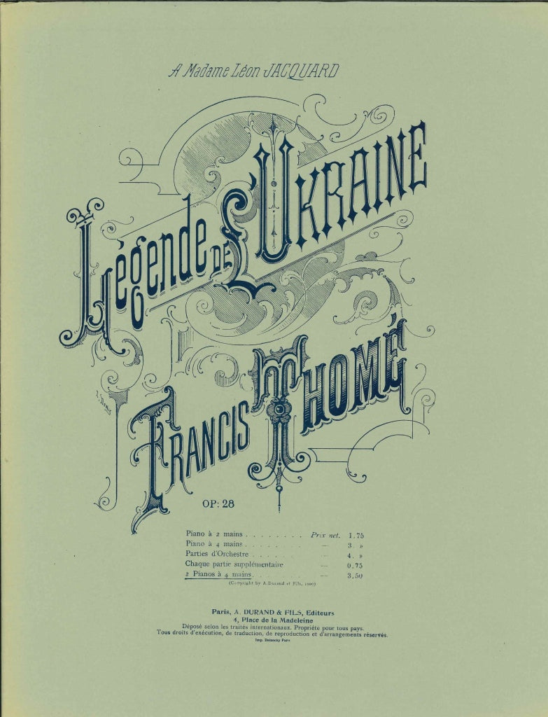 Thome, Legende de l'Ukraine op. 28 (Durand)