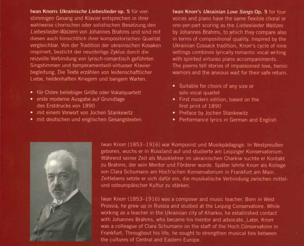 Knorr, Ukrainische Liebeslieder op. 5 (Peters)