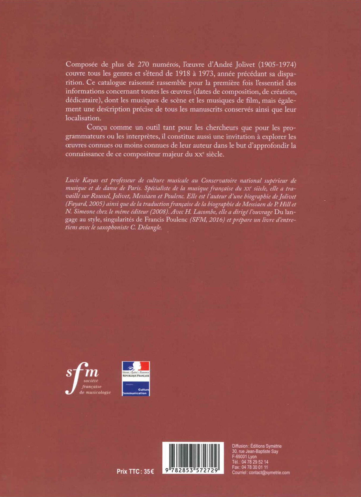 Kayas, Andre Jolivet: Catalogue Oeuvres (Societe francaise de musicologie/Symetri)