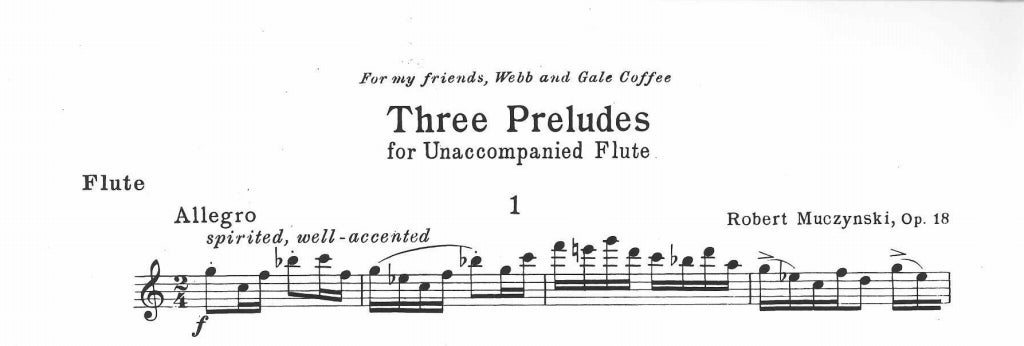 Muczynski, 3 Preludes op. 18 (Fl Solo) (G.Schirmer)