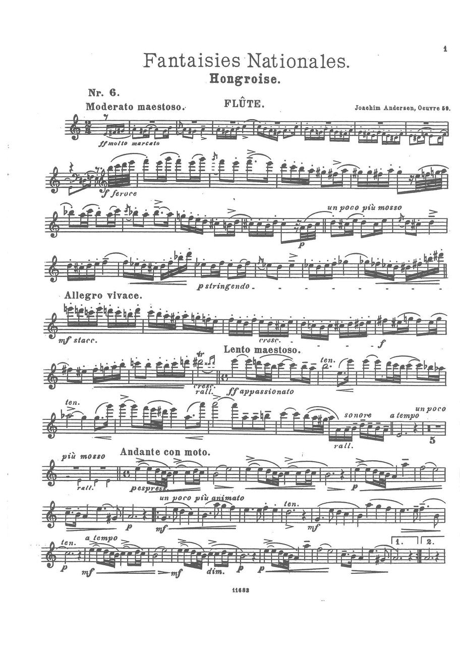Andersen, Fantaisies op. 59, 6 Hongroise (W.Hansen)