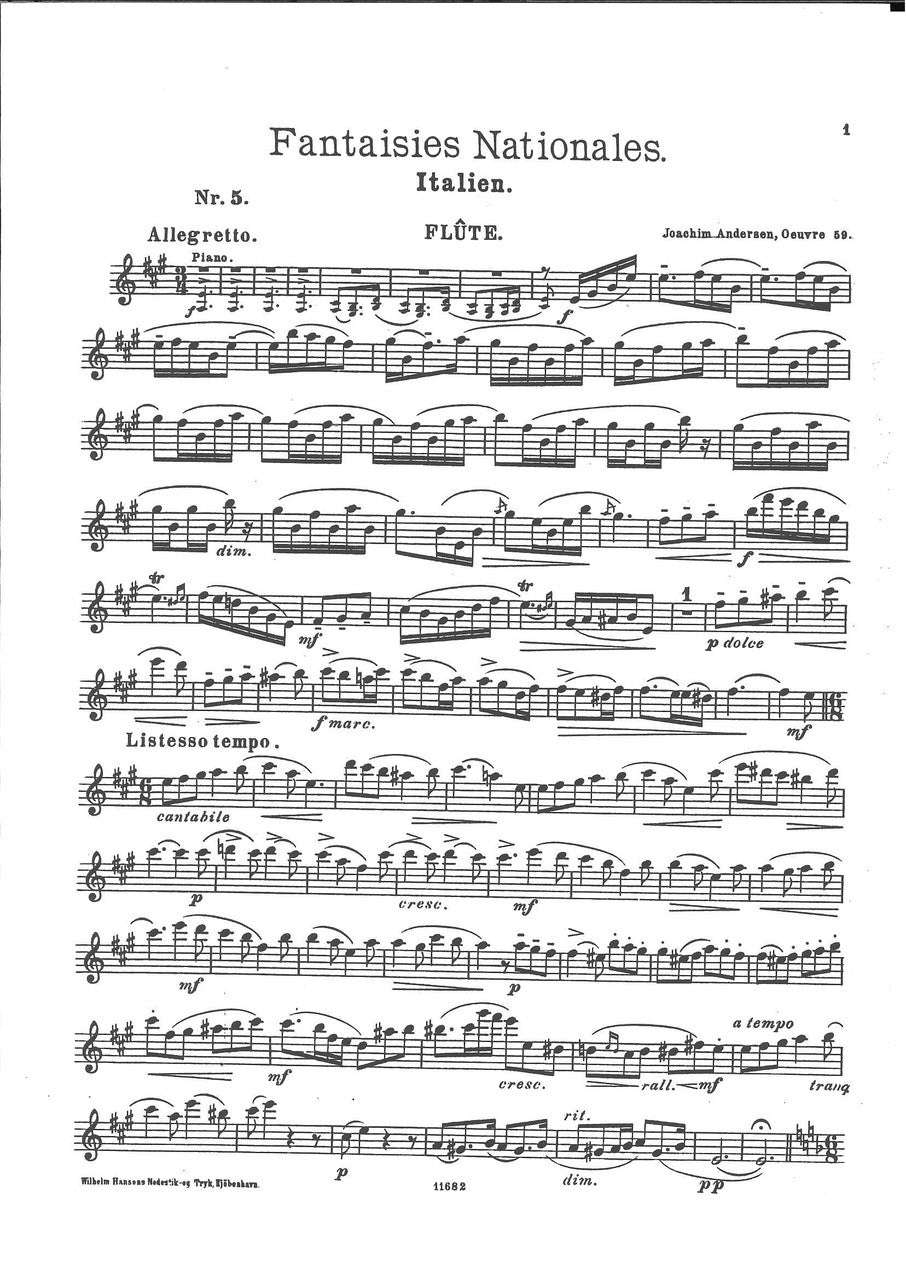 Andersen, Fantaisies op. 59, 5 Italien (W.Hansen)