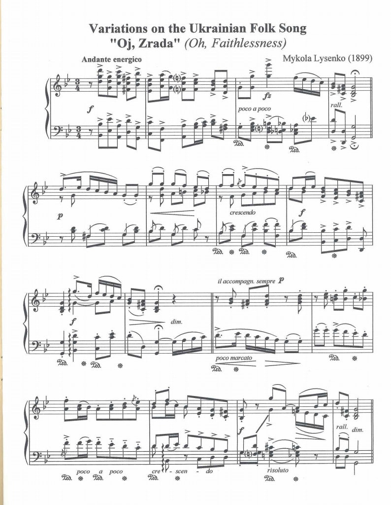 Lysenko, Variations on the Ukranian Song (Duma Music)