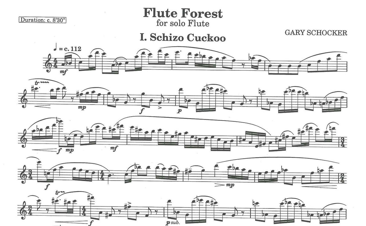Schocker, Flute Forest, for Solo Flute (Presser)
