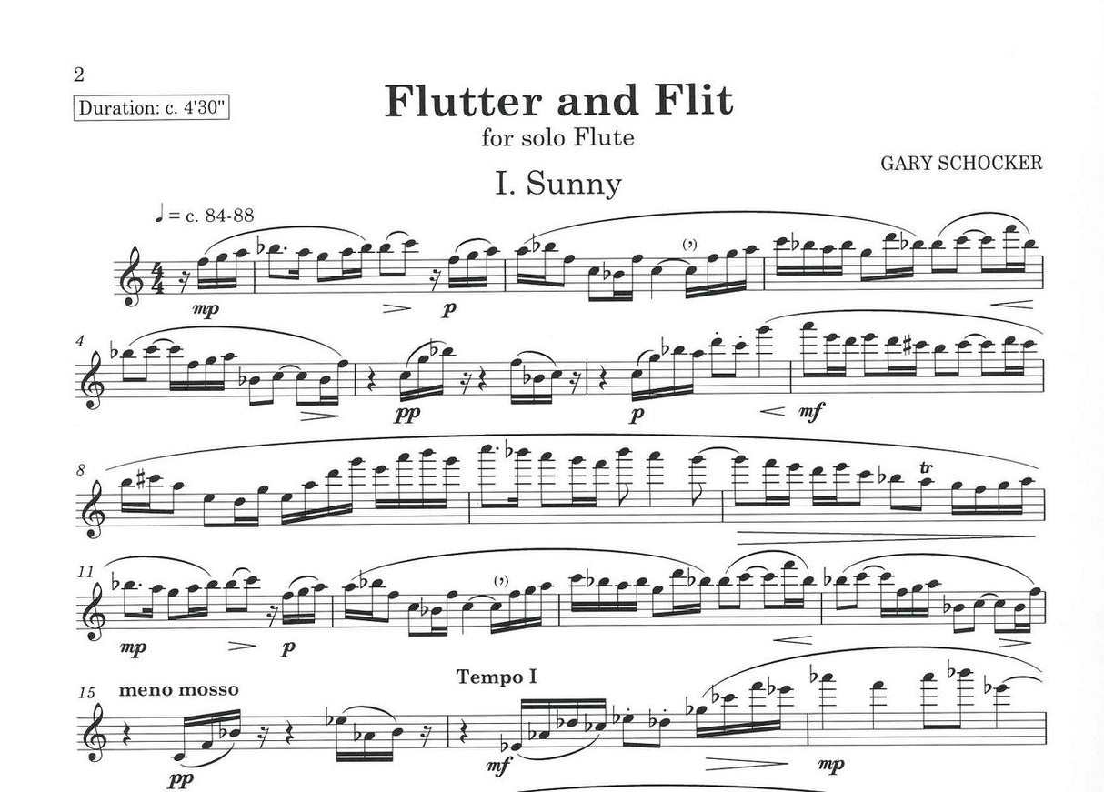 Schocker, Flutter and Flit (Fl Solo) (Presser)
