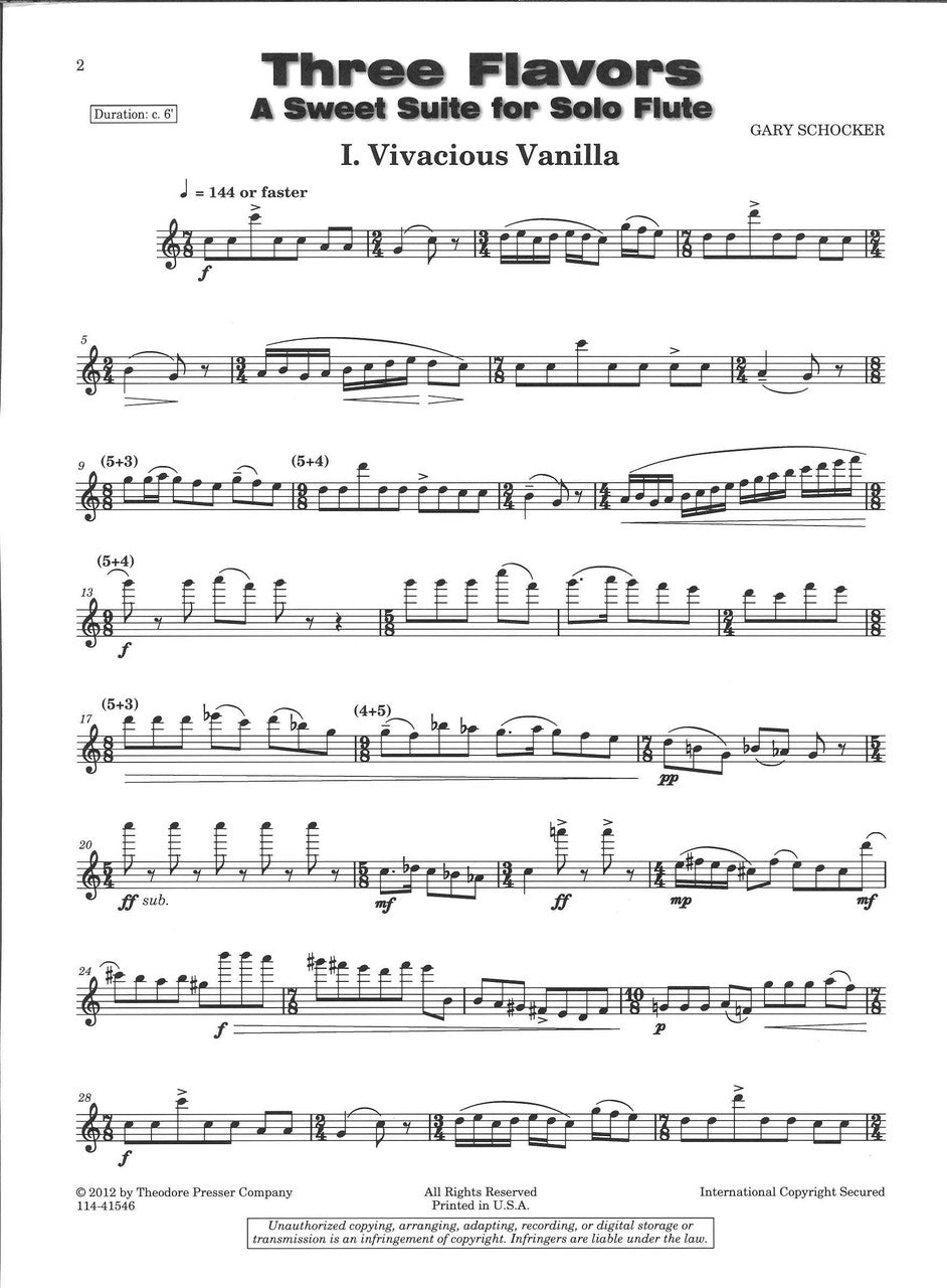 Schocker, Three Flavors: A Sweet Suite (Presser)