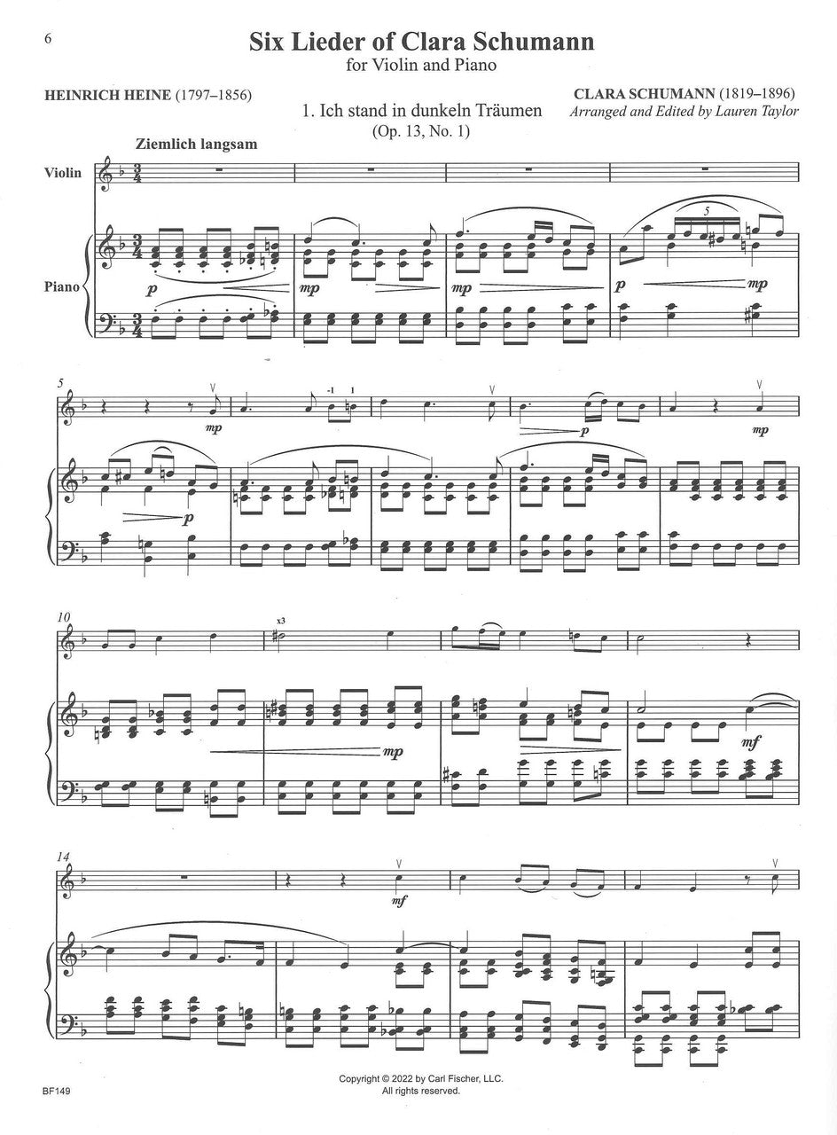 Schumann,C., 6 Lieder of Clara Schumann (Carl Fischer)