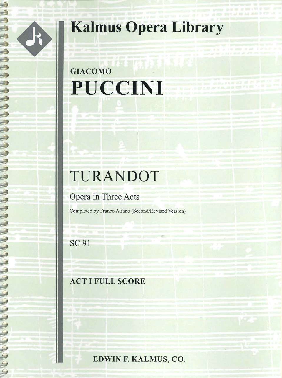 Puccini, Turandot: Score & Parts (E.F.Kalmus)