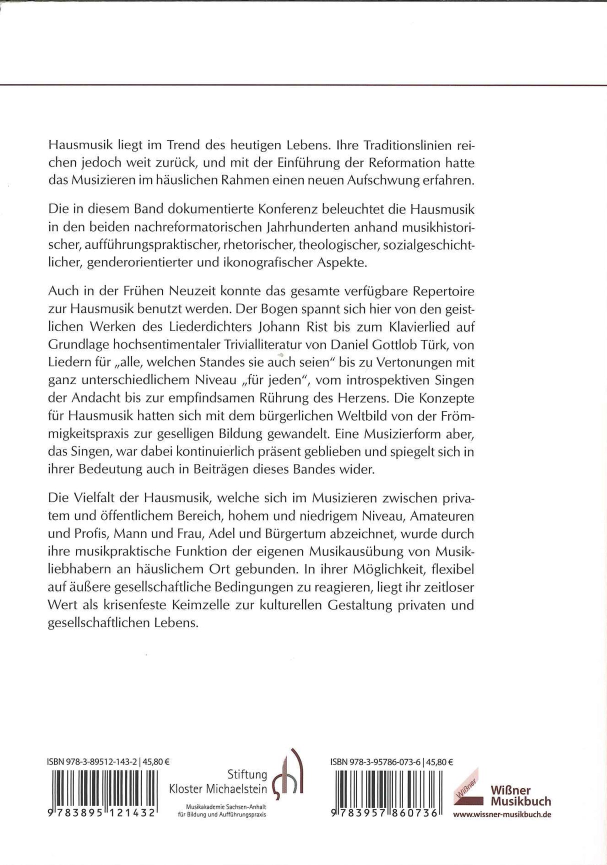 Omosky, Hausmusik im 17. und 18. Jh (Wissner)