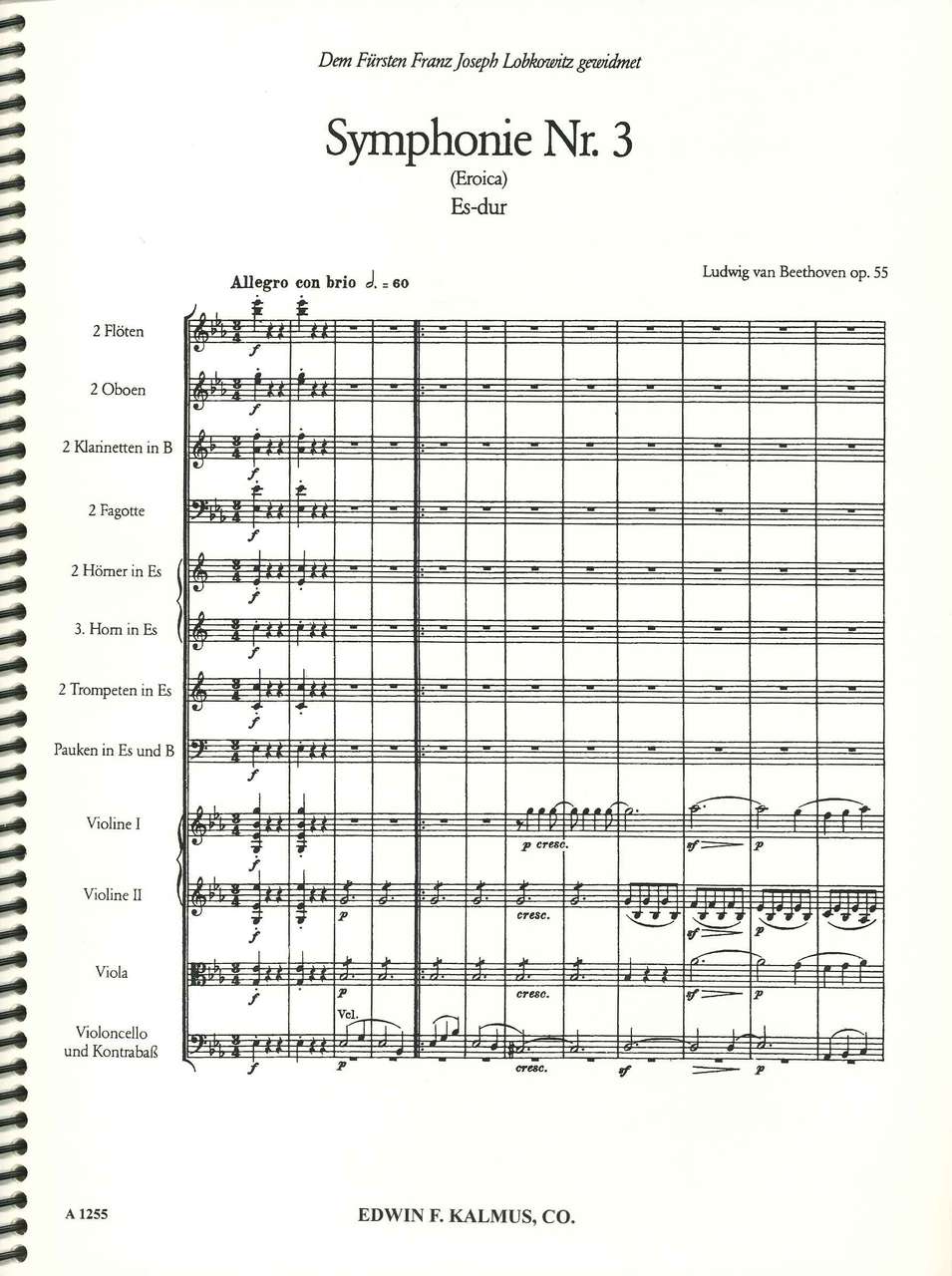 Beethoven, Symphony No. 3 Full Score (E.F.Kalmus)