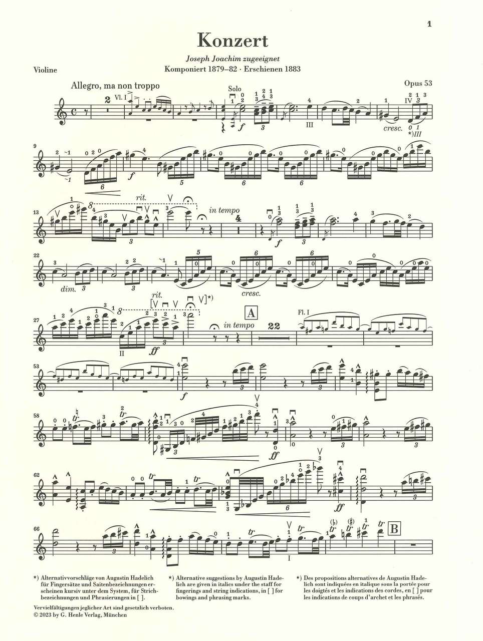 Dvorak, Concerto in a op. 53 (Jost) (Henle)