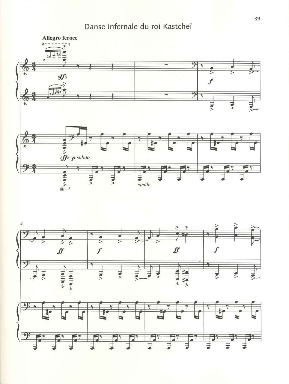 Stravinsky, Oiseau de feu Suite (1919) (Schott)