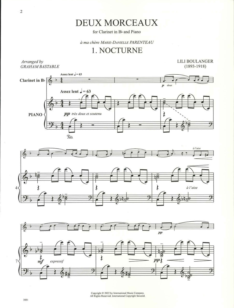 Boulanger, 2 Morceaux: Nocturne, Cortage (IMC)