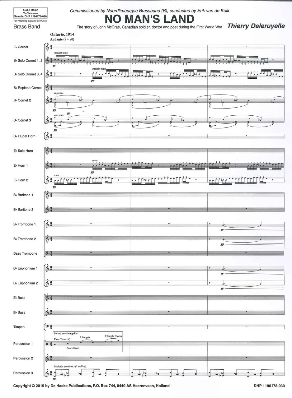 Deleruyelle, No Man's Land: Full Score (De Haske)