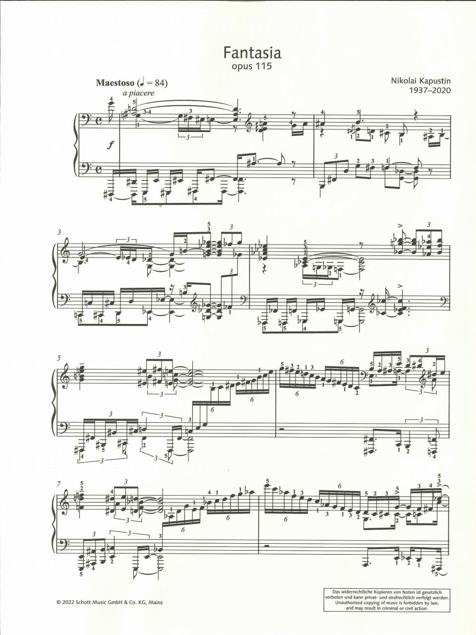 Kapustin, Fantasia op. 115 (Schott)