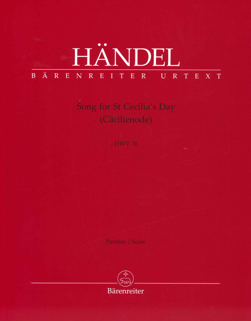Handel, Song for St Cecilia's Day Score (Barenreiter)