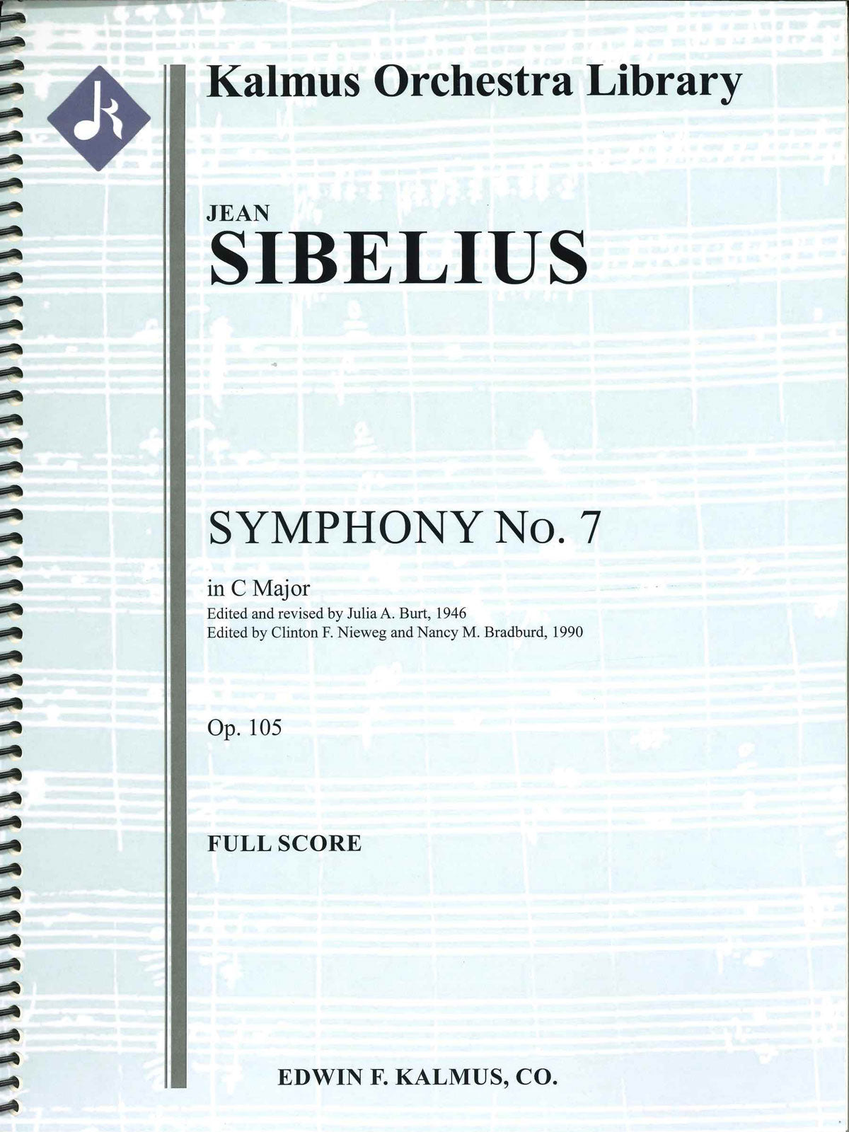 Sibelius, Symphony No. 7 Full Score (E.F.Kalmus)