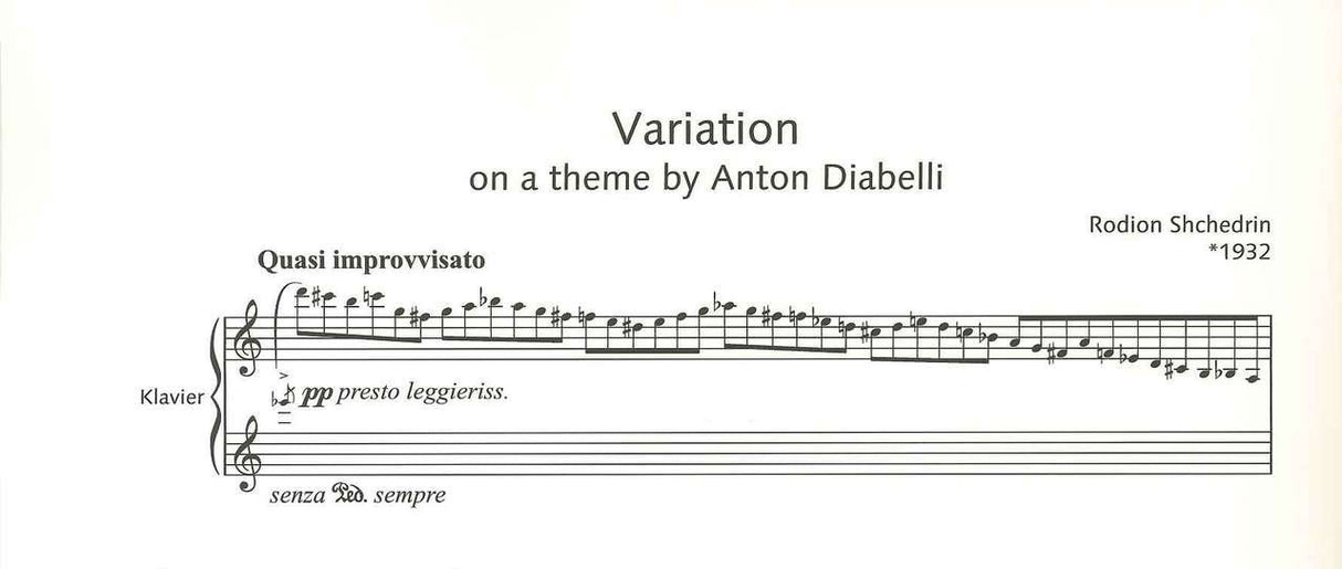 Shchedrin, Variation on Theme Diabelli (Schott)