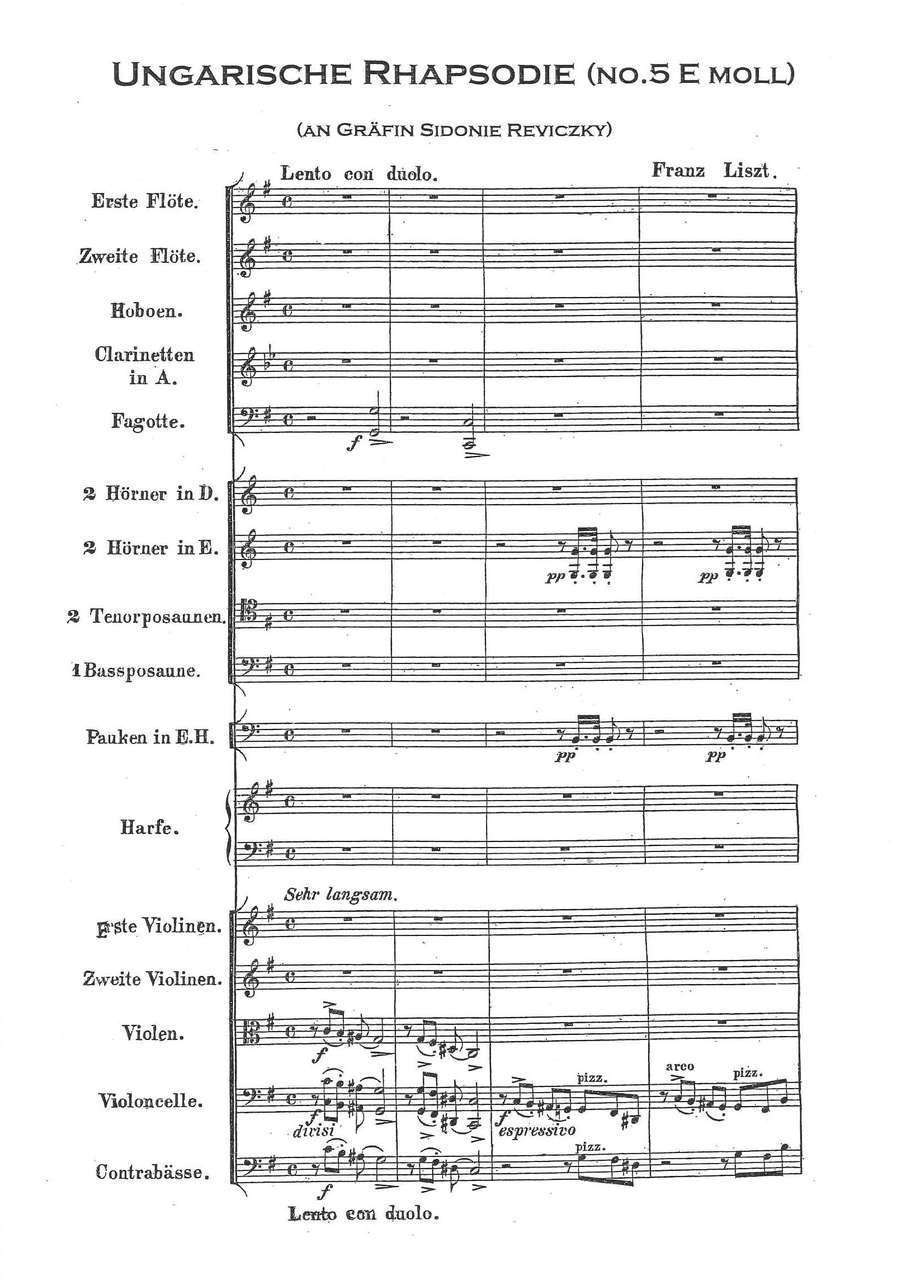 Liszt, Hungarian Rhapsody No. 5 in e (Hoflich)