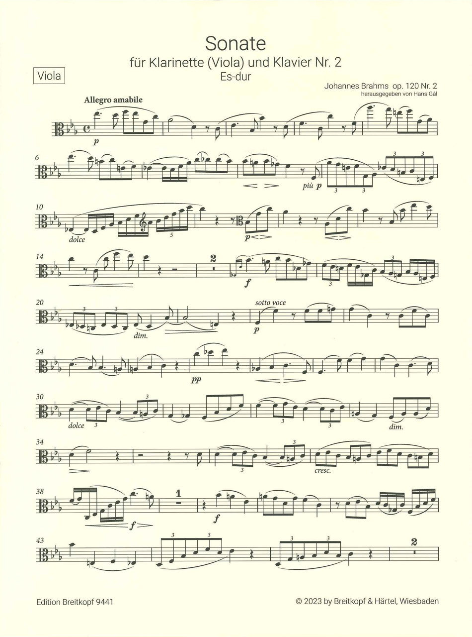 Brahms, Sonata op. 120/2 in Eb (Breitkopf)