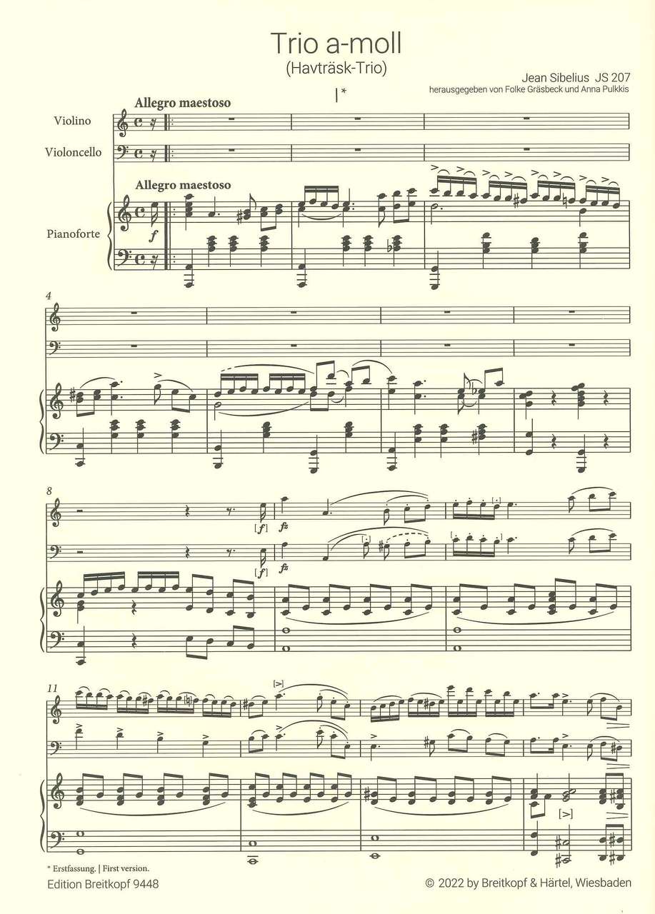 Sibelius, Trio in a, JS 207 'Havtrask-' (Breitkopf)
