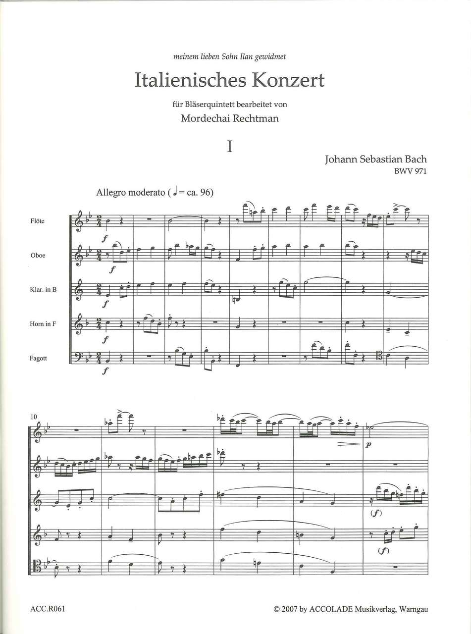 Bach, Italian Concerto BWV 971 (Accolade)