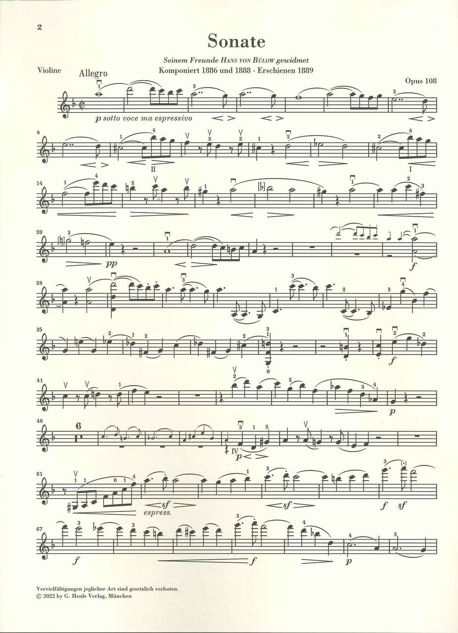 Brahms, Sonata No. 3 in d, op. 108 (Henle)