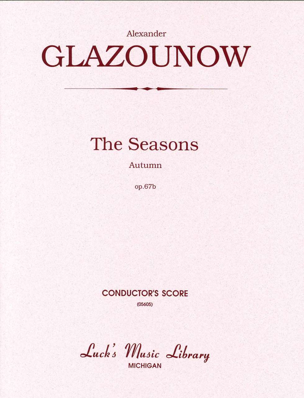 Glazunov, Seasons op. 67, Autumn Score (Luck's Music)