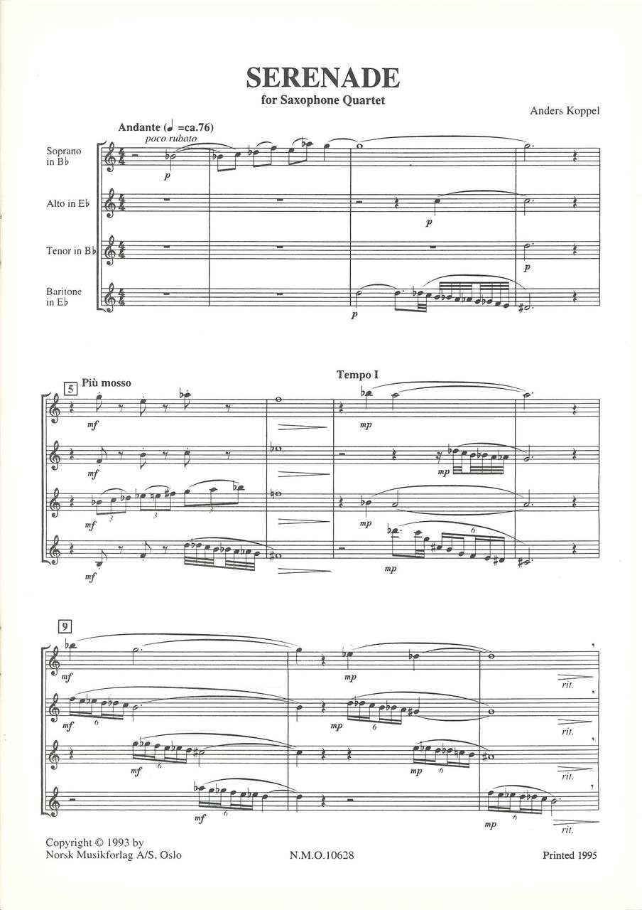 Koppel,A., Serenade (SATBr) (Norsk)
